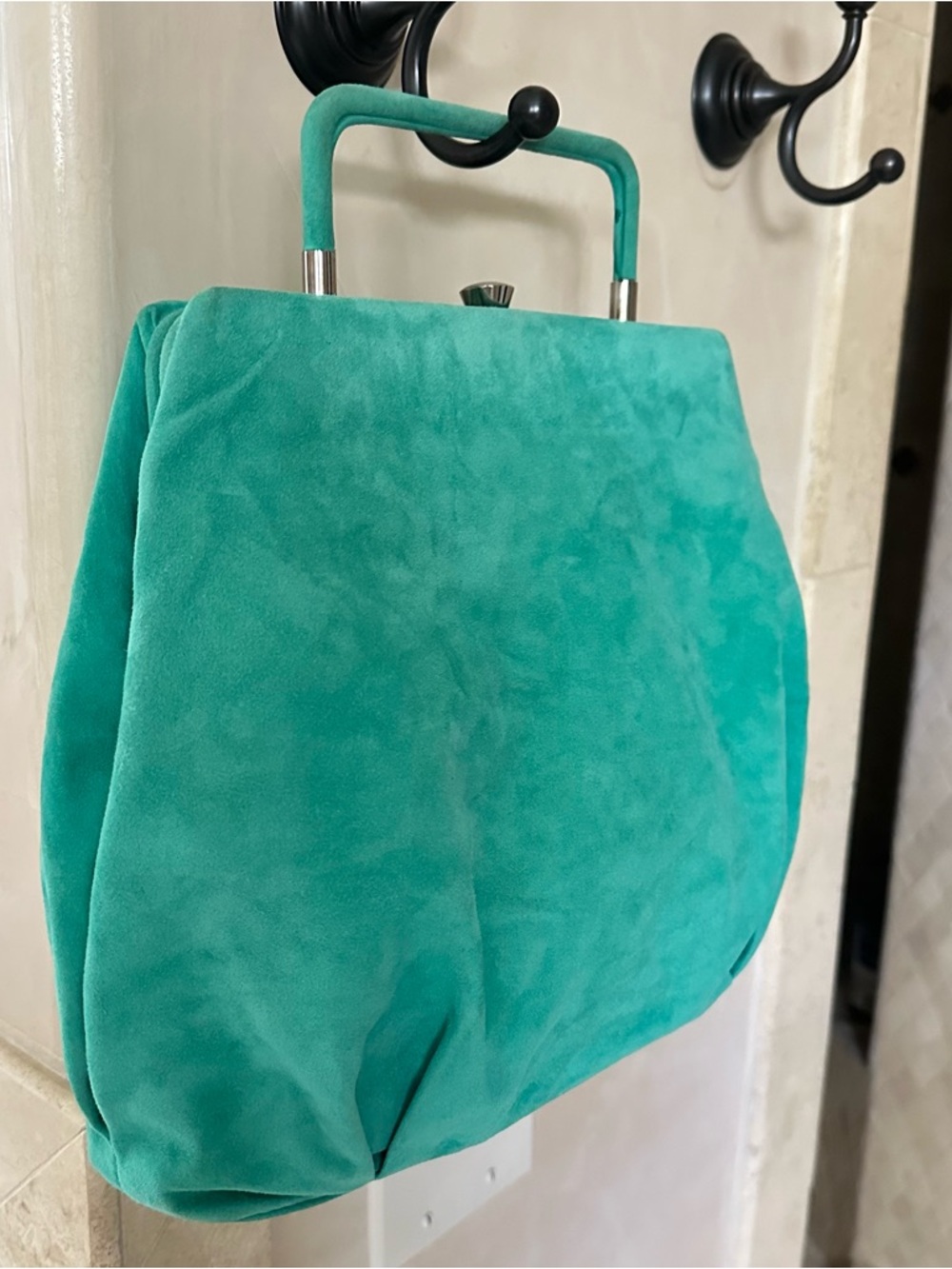 MARNI Turquoise Suede Top-Handle Women's Bag🌸 - Picture 2 of 11